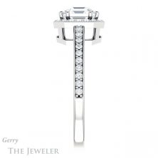 14k White Gold Asscher Cut Forever One Engagement Ring Setting #GTJ936-asscher-fo-w 3 14k White Gold Asscher Cut Forever One Engagement Ring Setting #GTJ936-asscher-fo-w