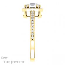 14k Yellow Gold Asscher Cut Forever One Engagement Ring Setting #GTJ936-asscher-fo-y