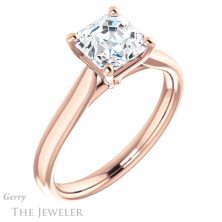 14k Rose Gold Asscher Cut Forever One Engagement Ring Setting #GTJ937-asscher-fo-r 4 14k Rose Gold Asscher Cut Forever One Engagement Ring Setting #GTJ937-asscher-fo-r