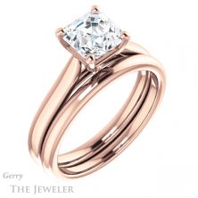 14k Rose Gold Asscher Cut Forever One Engagement Ring Setting #GTJ937-asscher-fo-r 6 14k Rose Gold Asscher Cut Forever One Engagement Ring Setting #GTJ937-asscher-fo-r