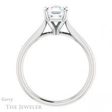 14k White Gold Asscher Cut Forever One Engagement Ring Setting #GTJ937-asscher-fo-w