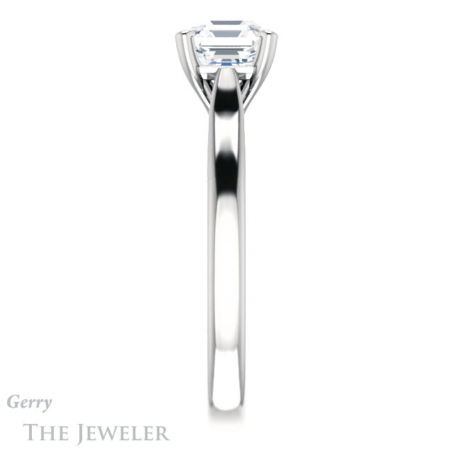 14k White Gold Asscher Cut Forever One Engagement Ring Setting #GTJ937-asscher-fo-w