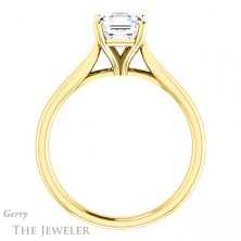 14k Yellow Gold Asscher Cut Forever One Engagement Ring Setting #GTJ937-asscher-fo-y