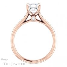 14k Rose Gold Asscher Cut Forever One Engagement Ring Setting #GTJ938-asscher-fo-r
