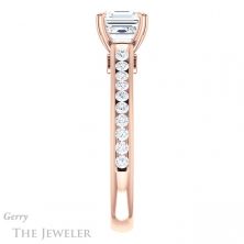 14k Rose Gold Asscher Cut Forever One Engagement Ring Setting #GTJ938-asscher-fo-r