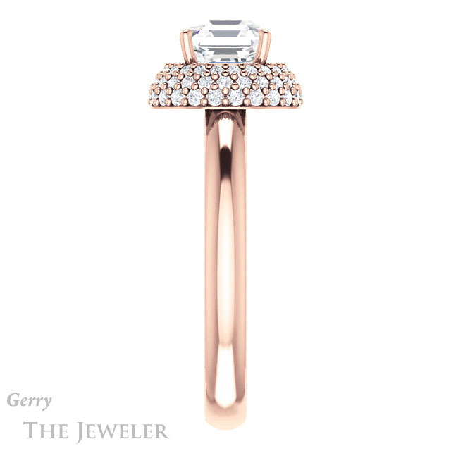 Asscher Cut Forever One Engagement Ring Setting #GTJ939-asscher-fo-r | Gerry The Jeweler 14k Rose Gold Asscher Cut Forever One Engagement Ring Setting #GTJ939-asscher-fo-r