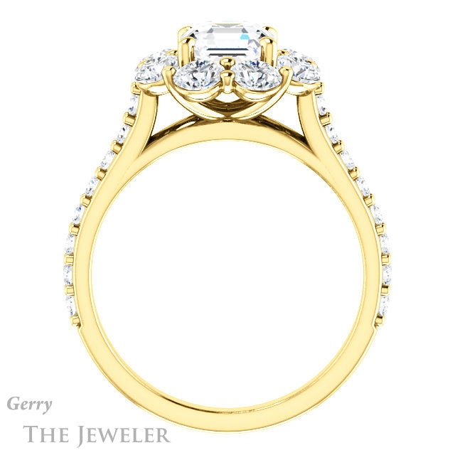 Asscher Cut Forever One Engagement Ring Setting #GTJ940-asscher-fo-y | Gerry The Jeweler 14k Yellow Gold Asscher Cut Forever One Engagement Ring Setting #GTJ940-asscher-fo-y