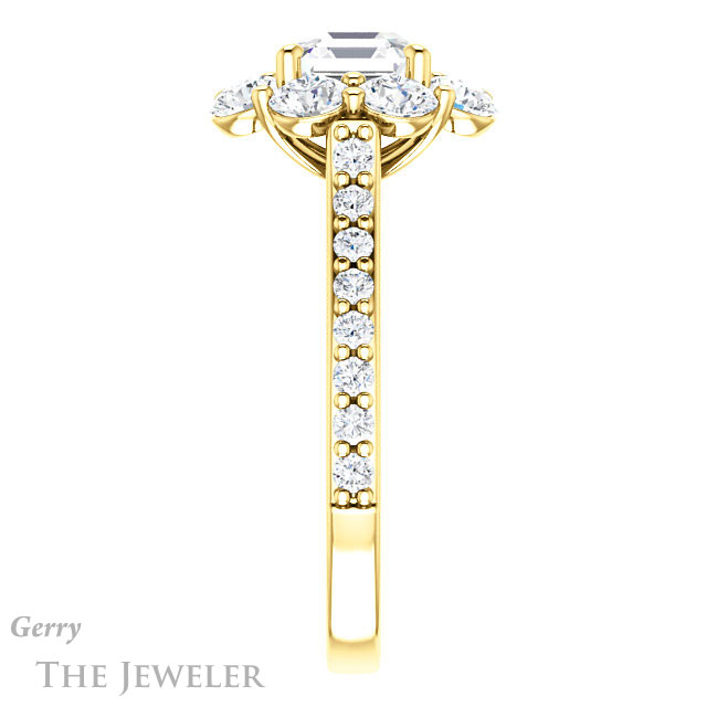 Asscher Cut Forever One Engagement Ring Setting #GTJ940-asscher-fo-y | Gerry The Jeweler 14k Yellow Gold Asscher Cut Forever One Engagement Ring Setting #GTJ940-asscher-fo-y