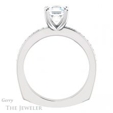 14k White Gold Asscher Cut Forever One Engagement Ring Setting #GTJ941-asscher-fo-w 2 14k White Gold Asscher Cut Forever One Engagement Ring Setting #GTJ941-asscher-fo-w