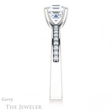 14k White Gold Asscher Cut Forever One Engagement Ring Setting #GTJ941-asscher-fo-w 3 14k White Gold Asscher Cut Forever One Engagement Ring Setting #GTJ941-asscher-fo-w