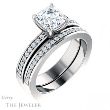 14k White Gold Asscher Cut Forever One Engagement Ring Setting #GTJ941-asscher-fo-w 6 14k White Gold Asscher Cut Forever One Engagement Ring Setting #GTJ941-asscher-fo-w