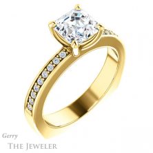 14k Yellow Gold Asscher Cut Forever One Engagement Ring Setting #GTJ941-asscher-fo-y