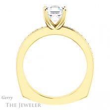 14k Yellow Gold Asscher Cut Forever One Engagement Ring Setting #GTJ941-asscher-fo-y