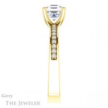 14k Yellow Gold Asscher Cut Forever One Engagement Ring Setting #GTJ941-asscher-fo-y