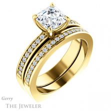 14k Yellow Gold Asscher Cut Forever One Engagement Ring Setting #GTJ941-asscher-fo-y