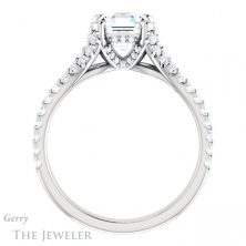 14k White Gold Asscher Cut Forever One Engagement Ring Setting #GTJ942-asscher-fo-w 2 14k White Gold Asscher Cut Forever One Engagement Ring Setting #GTJ942-asscher-fo-w