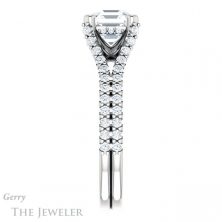 14k White Gold Asscher Cut Forever One Engagement Ring Setting #GTJ942-asscher-fo-w 3 14k White Gold Asscher Cut Forever One Engagement Ring Setting #GTJ942-asscher-fo-w