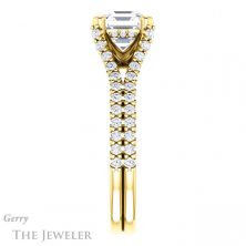 14k Yellow Gold Asscher Cut Forever One Engagement Ring Setting #GTJ942-asscher-fo-y