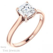 14k Rose Gold Asscher Cut Forever One Engagement Ring Setting #GTJ943-asscher-fo-r 4 14k Rose Gold Asscher Cut Forever One Engagement Ring Setting #GTJ943-asscher-fo-r