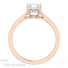 14k Rose Gold Asscher Cut Forever One Engagement Ring Setting #GTJ943-asscher-fo-r 2 14k Rose Gold Asscher Cut Forever One Engagement Ring Setting #GTJ943-asscher-fo-r