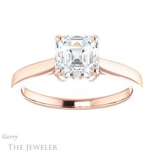 14k Rose Gold Asscher Cut Forever One Engagement Ring Setting #GTJ943-asscher-fo-r 1 14k Rose Gold Asscher Cut Forever One Engagement Ring Setting #GTJ943-asscher-fo-r