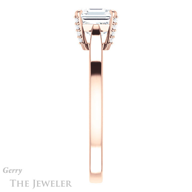 14k Rose Gold Asscher Cut Forever One Engagement Ring Setting #GTJ943-asscher-fo-r 3 14k Rose Gold Asscher Cut Forever One Engagement Ring Setting #GTJ943-asscher-fo-r
