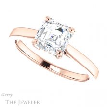 14k Rose Gold Asscher Cut Forever One Engagement Ring Setting #GTJ943-asscher-fo-r 5 14k Rose Gold Asscher Cut Forever One Engagement Ring Setting #GTJ943-asscher-fo-r