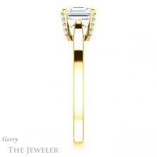 14k Yellow Gold Asscher Cut Forever One Engagement Ring Setting #GTJ943-asscher-fo-y