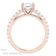 14k Rose Gold Asscher Cut Forever One Engagement Ring Setting #GTJ944-asscher-fo-r 2 14k Rose Gold Asscher Cut Forever One Engagement Ring Setting #GTJ944-asscher-fo-r