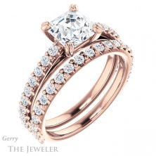 14k Rose Gold Asscher Cut Forever One Engagement Ring Setting #GTJ944-asscher-fo-r 6 14k Rose Gold Asscher Cut Forever One Engagement Ring Setting #GTJ944-asscher-fo-r