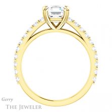 14k Yellow Gold Asscher Cut Forever One Engagement Ring Setting #GTJ944-asscher-fo-y