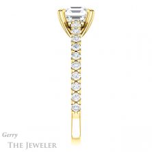 14k Yellow Gold Asscher Cut Forever One Engagement Ring Setting #GTJ944-asscher-fo-y