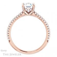 14k Rose Gold Asscher Cut Forever One Engagement Ring Setting #GTJ946-asscher-fo-r