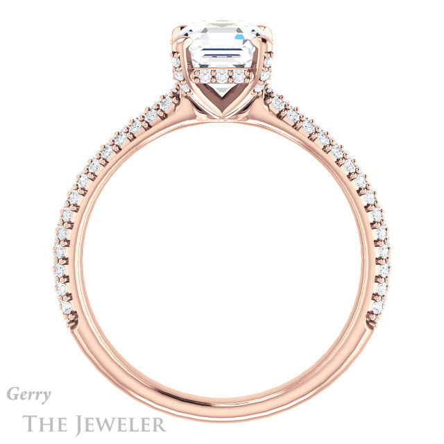 14k Rose Gold Asscher Cut Forever One Engagement Ring Setting #GTJ946-asscher-fo-r