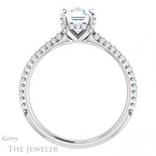 14k White Gold Asscher Cut Forever One Engagement Ring Setting #GTJ946-asscher-fo-w