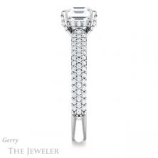 14k White Gold Asscher Cut Forever One Engagement Ring Setting #GTJ946-asscher-fo-w