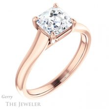 14k Rose Gold Asscher Cut Forever One Engagement Ring Setting #GTJ947-asscher-fo-r