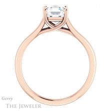 14k Rose Gold Asscher Cut Forever One Engagement Ring Setting #GTJ947-asscher-fo-r