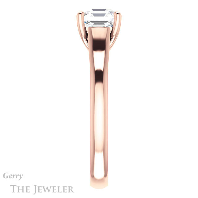14k Rose Gold Asscher Cut Forever One Engagement Ring Setting #GTJ947-asscher-fo-r