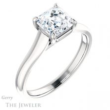 14k White Gold Asscher Cut Forever One Engagement Ring Setting #GTJ947-asscher-fo-w