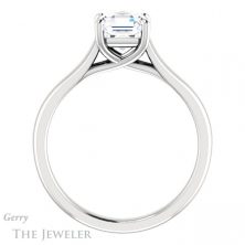 14k White Gold Asscher Cut Forever One Engagement Ring Setting #GTJ947-asscher-fo-w