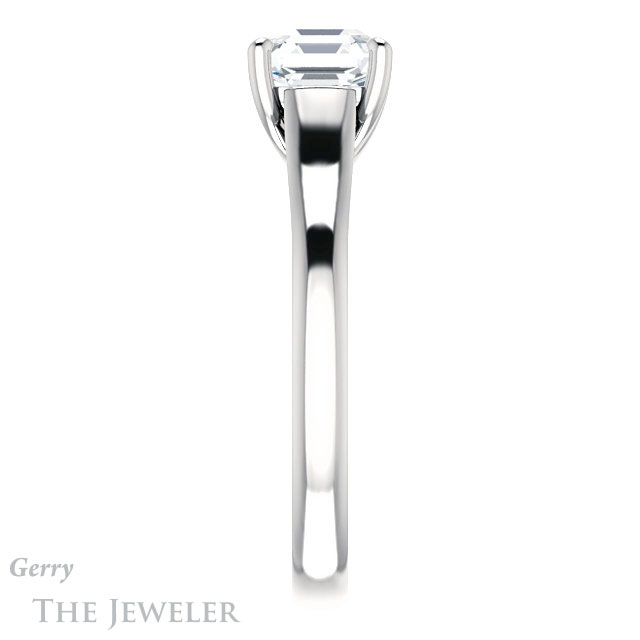 14k White Gold Asscher Cut Forever One Engagement Ring Setting #GTJ947-asscher-fo-w