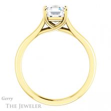 14k Yellow Gold Asscher Cut Forever One Engagement Ring Setting #GTJ947-asscher-fo-y