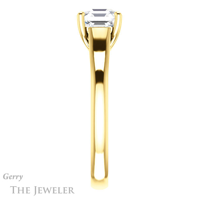 14k Yellow Gold Asscher Cut Forever One Engagement Ring Setting #GTJ947-asscher-fo-y