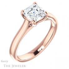14k Rose Gold Asscher Cut Forever One Engagement Ring Setting #GTJ948-asscher-fo-r 4 14k Rose Gold Asscher Cut Forever One Engagement Ring Setting #GTJ948-asscher-fo-r