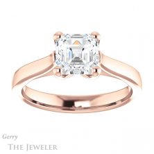 14k Rose Gold Asscher Cut Forever One Engagement Ring Setting #GTJ948-asscher-fo-r 1 14k Rose Gold Asscher Cut Forever One Engagement Ring Setting #GTJ948-asscher-fo-r