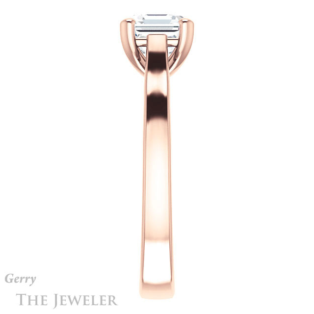 14k Rose Gold Asscher Cut Forever One Engagement Ring Setting #GTJ948-asscher-fo-r 3 14k Rose Gold Asscher Cut Forever One Engagement Ring Setting #GTJ948-asscher-fo-r