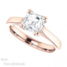 14k Rose Gold Asscher Cut Forever One Engagement Ring Setting #GTJ948-asscher-fo-r 5 14k Rose Gold Asscher Cut Forever One Engagement Ring Setting #GTJ948-asscher-fo-r