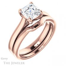 14k Rose Gold Asscher Cut Forever One Engagement Ring Setting #GTJ948-asscher-fo-r 6 14k Rose Gold Asscher Cut Forever One Engagement Ring Setting #GTJ948-asscher-fo-r