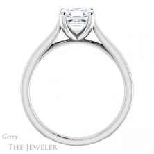 14k White Gold Asscher Cut Forever One Engagement Ring Setting #GTJ948-asscher-fo-w